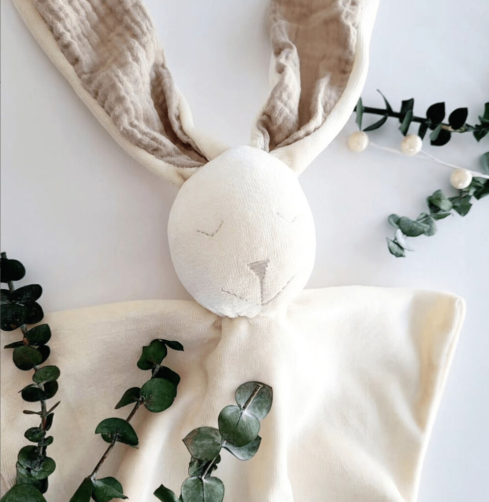 White bunny for a baby