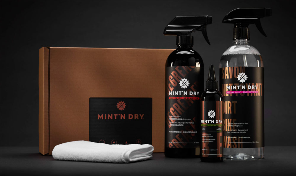 Off road bike cleaning kit from Mint' dry