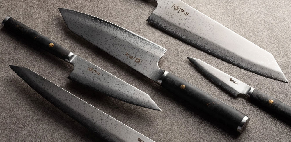 Japanese knives pro series from Hazaki, a Canadian company