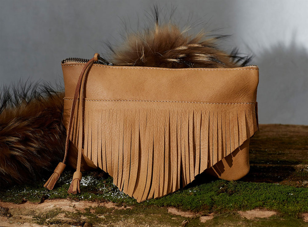 Fringe leather bag