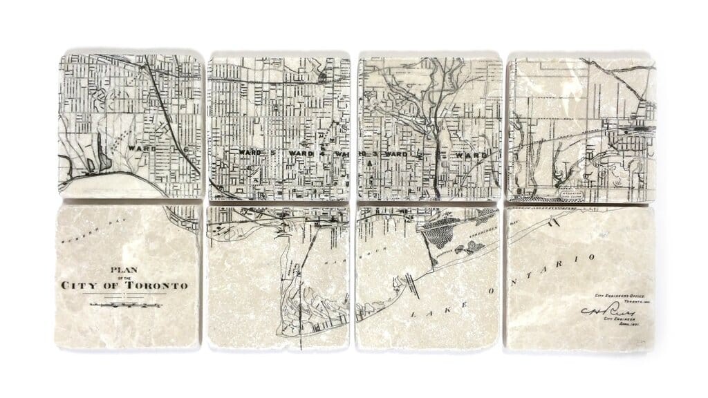 Toronto map coasters from 1901